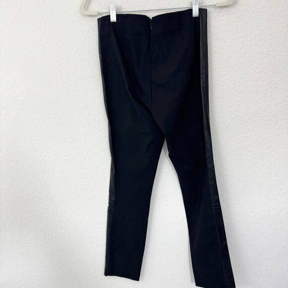 Rag & Bone Womens Straight Stretch Dress Pant Size 2 Lamb Leather Trim Black - Picture 3 of 6